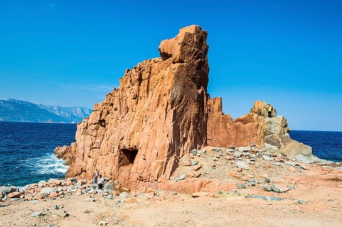 Rock formation on the beach of Rocce Rosse