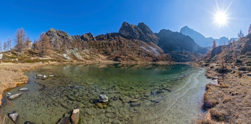 Mountain lake in autumn