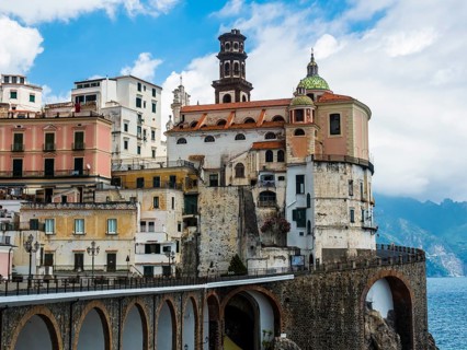 Town view with church Collegiate Santa Maria Maddalena
