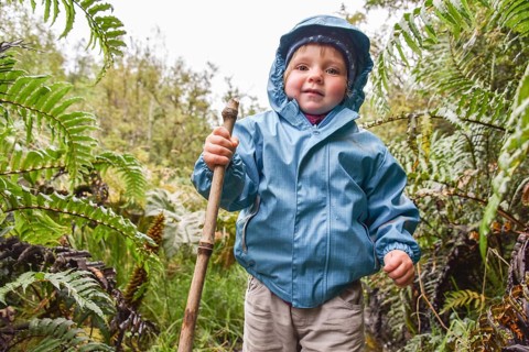 Little girl hiking in El Bosque Encantado