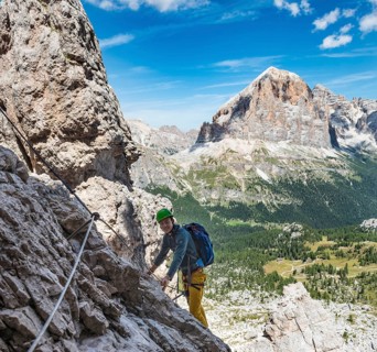 Climbing route via Ferrata Averau