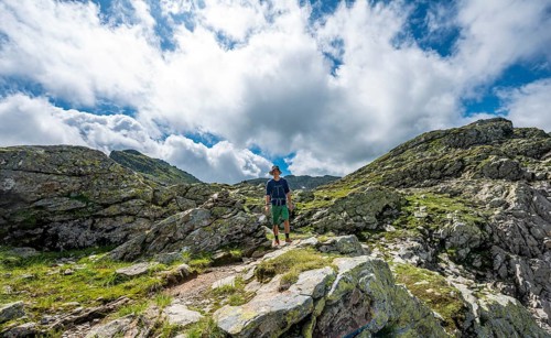 Hiker on the Schladminger Hohenweg