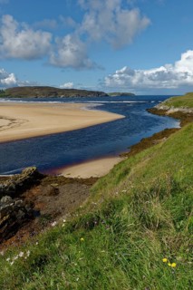 Sand dune and beach at the river Naver