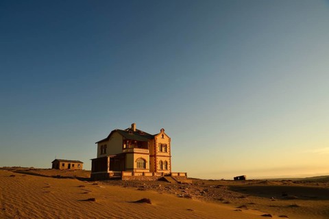 Decaying house of the mine manager of the former diamond town Kolmanskop