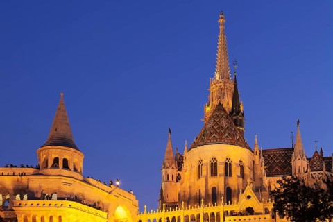 Matthiaskirche at dusk