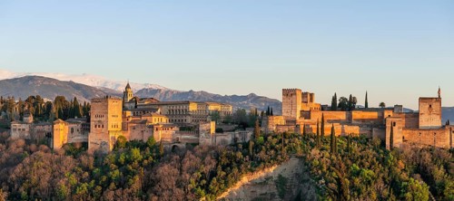 View of Alhambra in the evening light