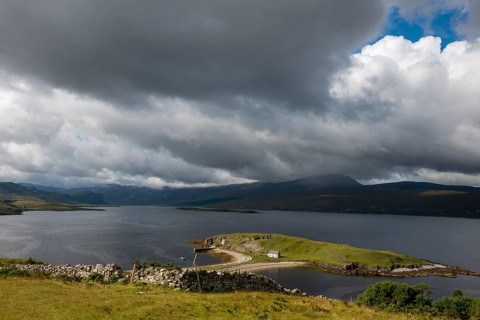 Peninsula Ard Neakie with dark clouds