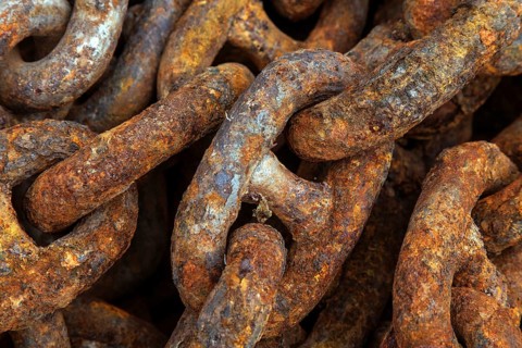 Rusty iron chain