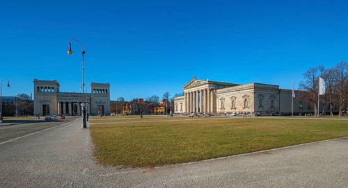 Konigsplatz with Glyptothek and Propylaen