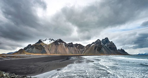 Black sand beach