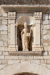 Stone statue of St. Blasisu at the Ploce Gate