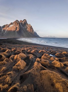 Black sandy beach