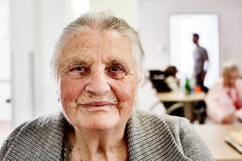 Demented senior citizen in a home for the elderly