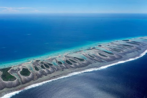 Coral reef with clouds