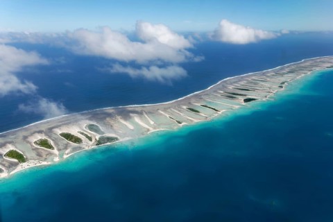 Coral reef with clouds