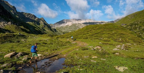 Hikers on the Schladminger Hohenweg