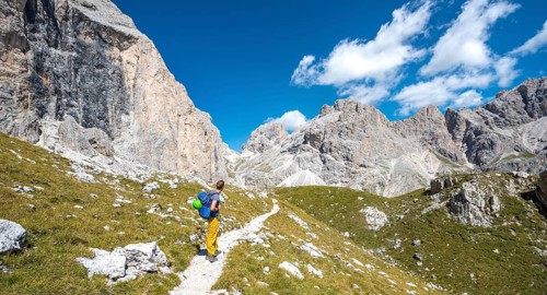 Hiker at the Rosengarten-Group Conversion