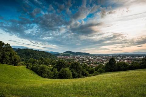 City view of Freiburg and its surroundings