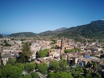 View of the old town with church of St. Bartholomew