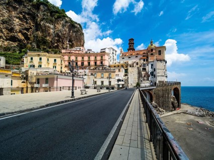 View of Piazza Umberto I and church Collegiate Santa Maria Maddalena