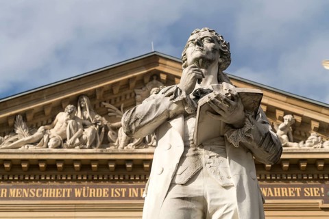 Schiller Monument in front of Hessian National Theatre