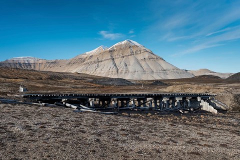 Historic wooden bridge for former coal mining