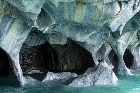 Bizarre rock formations of the marble caves