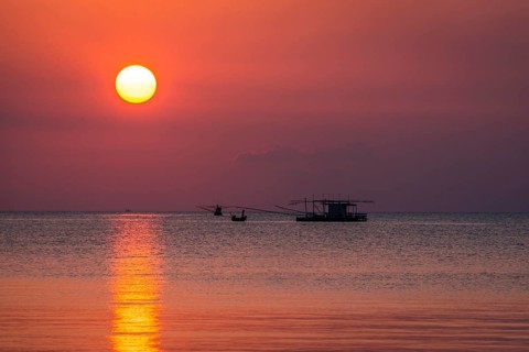 Sunset at sea