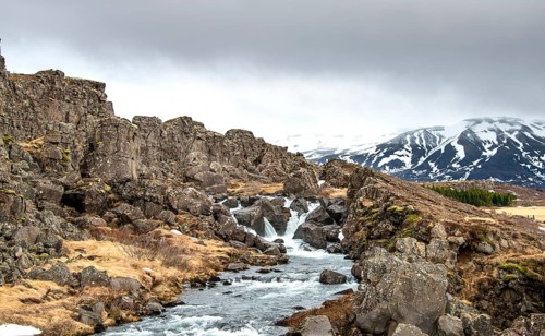Small waterfall of the river Oxara