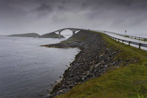 Storseisundet Bridge on a cloudy