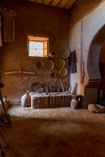 Interior shot of a residential castle of the Kasbah Ait Benhaddou