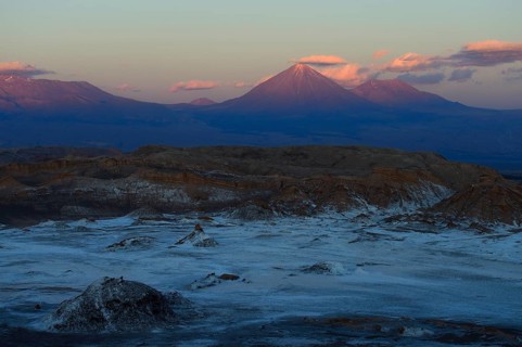 Licancabur volcano at sunset