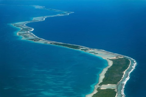 Coral reef with clouds