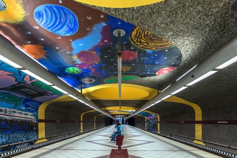Graffiti design in the subway station Rennweg
