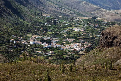 View of the Barranco de Fataga and Fataga