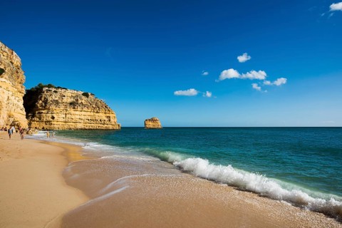 Beach and coloured rocks