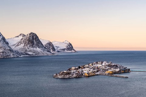 View of the fishing village Husoy