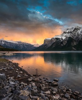 Sunset at Lake Minnewanka