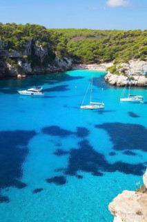 Sailboats at anchor