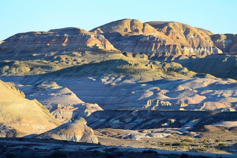 Colourful desert landscape in the Moon Valley