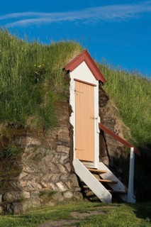 Entrance door to a peat house