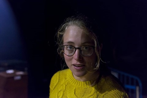 Young woman wearing glasses