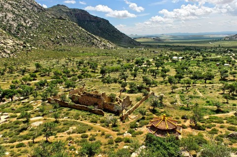 Plain in front of the Khugnu Khan Mountains