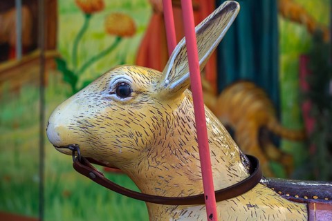 Hare head of a nostalgic children's carousel