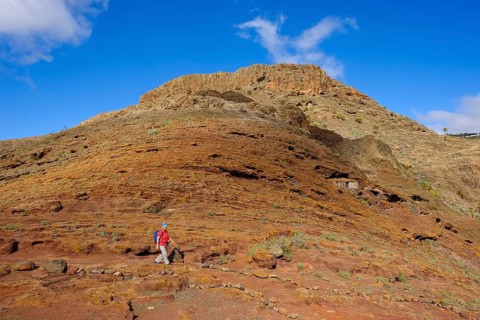 Woman hiking on trail
