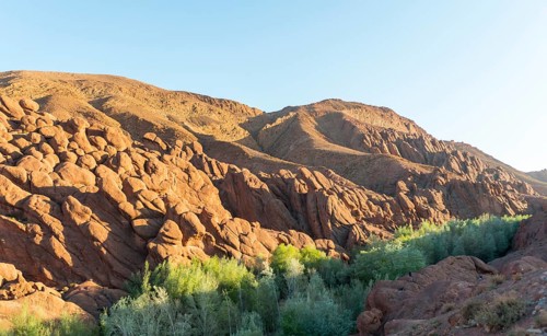 Red rock formations in the Dades Valley