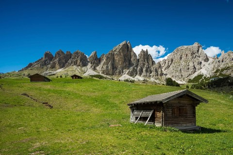 Cottages on the Gardena Pass