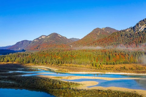 Inflow of the Isar into the Sylvenstein lake