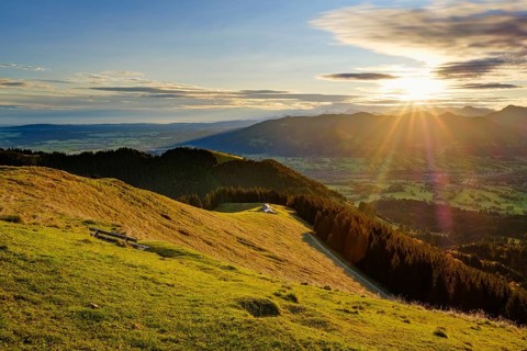 Schnaiteralm at sunrise