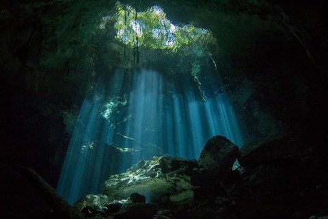 Cave of light from the cave ceiling